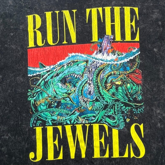 Run The Jewels Acid Wash Short Sleeve Graphic Shirt Men's 2XL Punk Rock Grunge - Picture 3 of 8